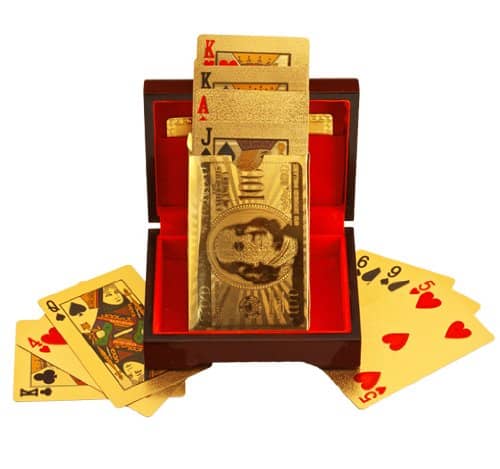 24k Gold Playing Cards Featured Poster