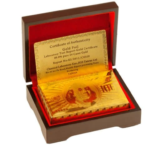 24k Gold Playing Cards With Certificate
