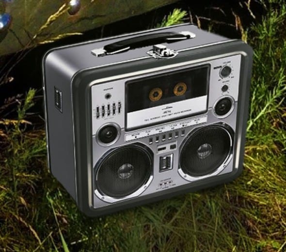 Aquarius Boombox Tin Lunch Box Retro Fell Aquarius Boombox Tin Lunch Box Retro Fell