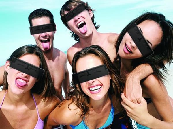 Censor Bar Sunglasses Beach Party