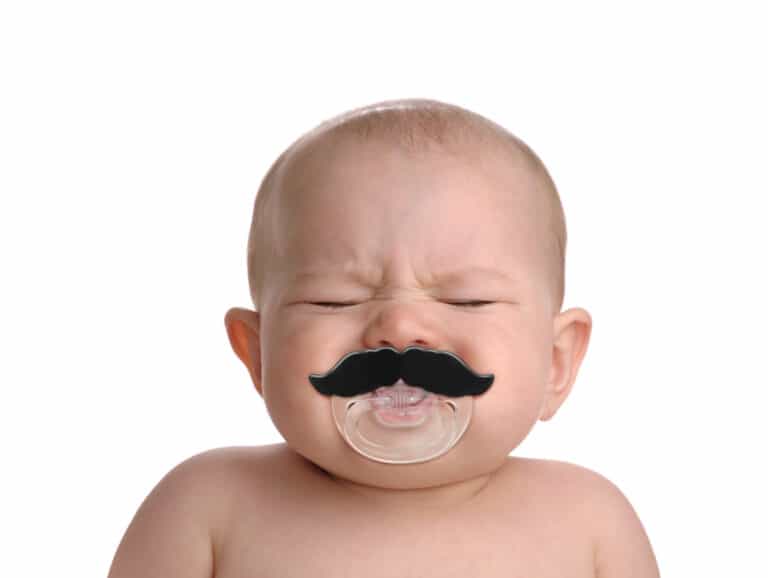 Chill Baby Mustache Pacifier Crying Baby