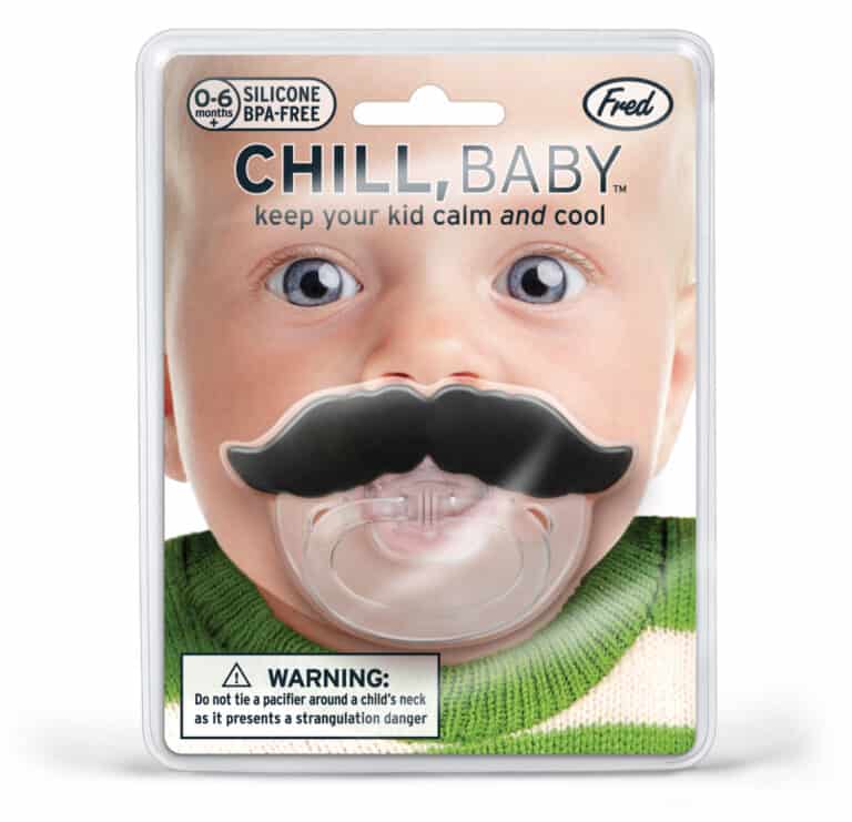 Chill Baby Mustache Pacifier Funny Shower Gift Idea