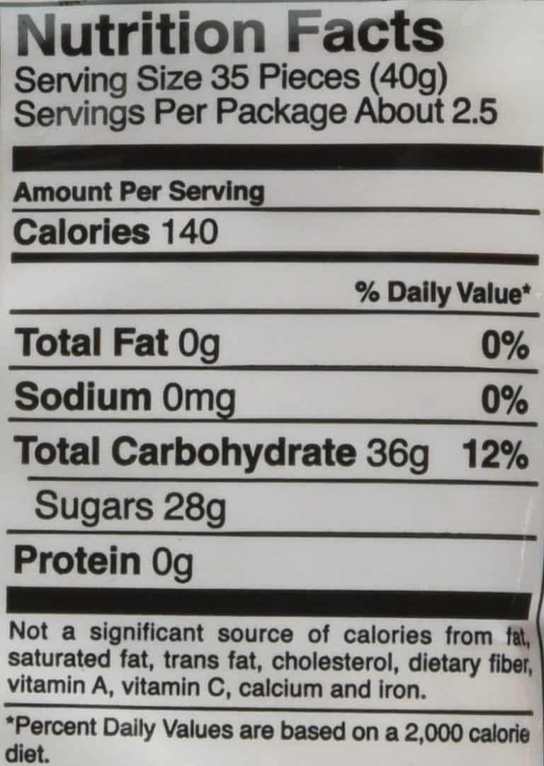 Jelly Belly Draft Beer Nutrition Facts