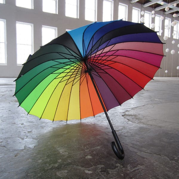 Rainbow Color Wheel Umbrella Fun Rain Product