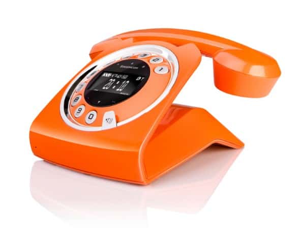 Sagemcom Sixty Cordless Telephone Stylish Retro Orange Sagemcom Sixty Cordless Telephone Stylish Retro Orange