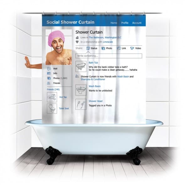 Social Shower Curtain Funny Gift Social Shower Curtain Funny Gift