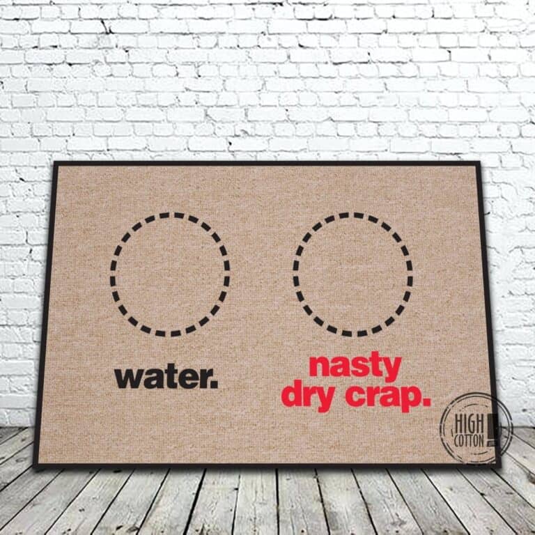 Water and Nasty Dry Crap Funny Pet Bowl Mat