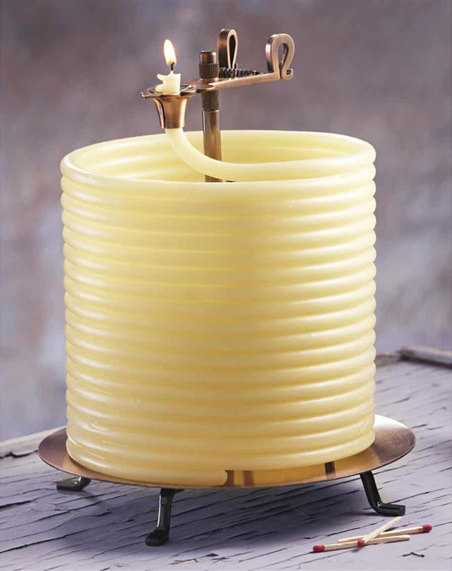 Candle by the Hour 144 Hour Beeswax Coil Candle Cool Garden Stuff to Buy