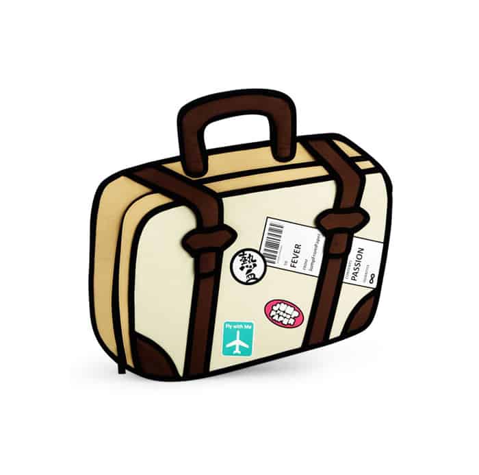 Jump From Paper Travel Fever 2D Cartoon Bag Novelty Item