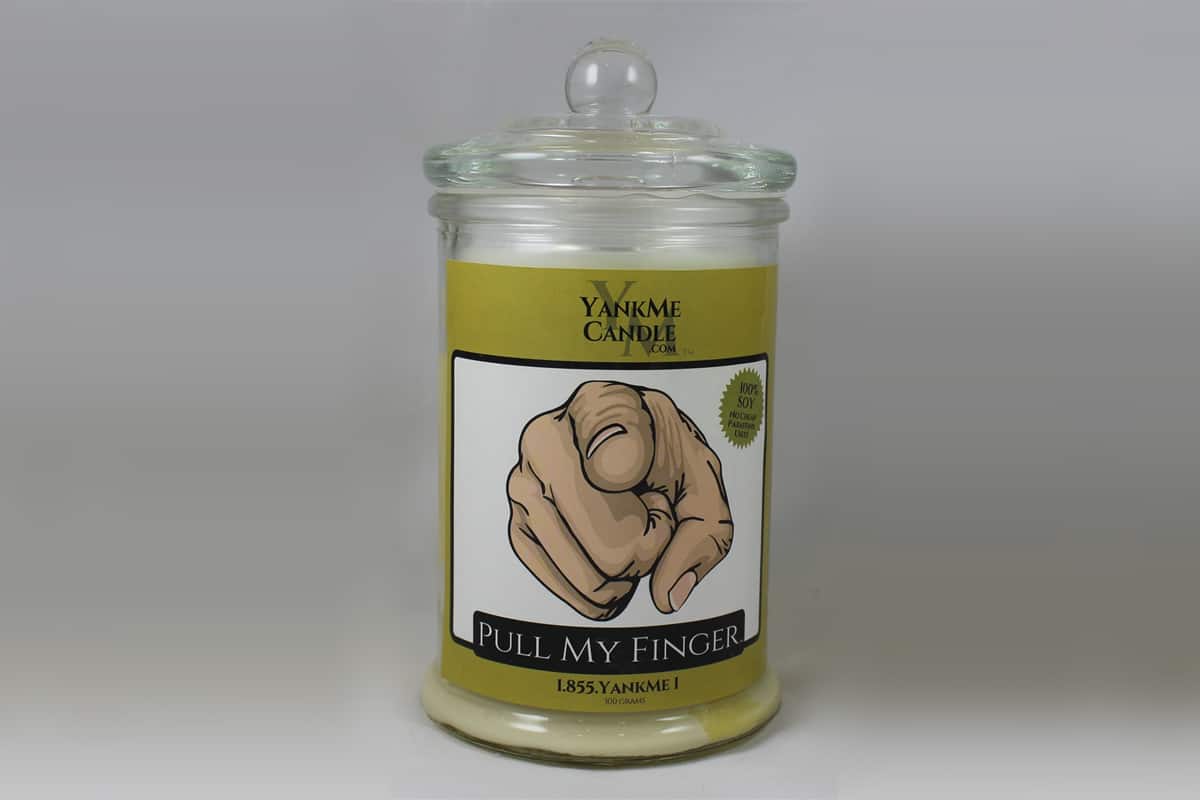 Stinky Candle Pull My Finger Fart Scented Candle Pointing Finger