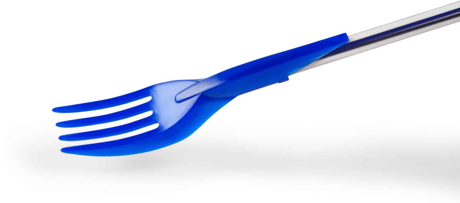 Dine Ink Pen Cap Eating Utensils Blue Plastic Fork