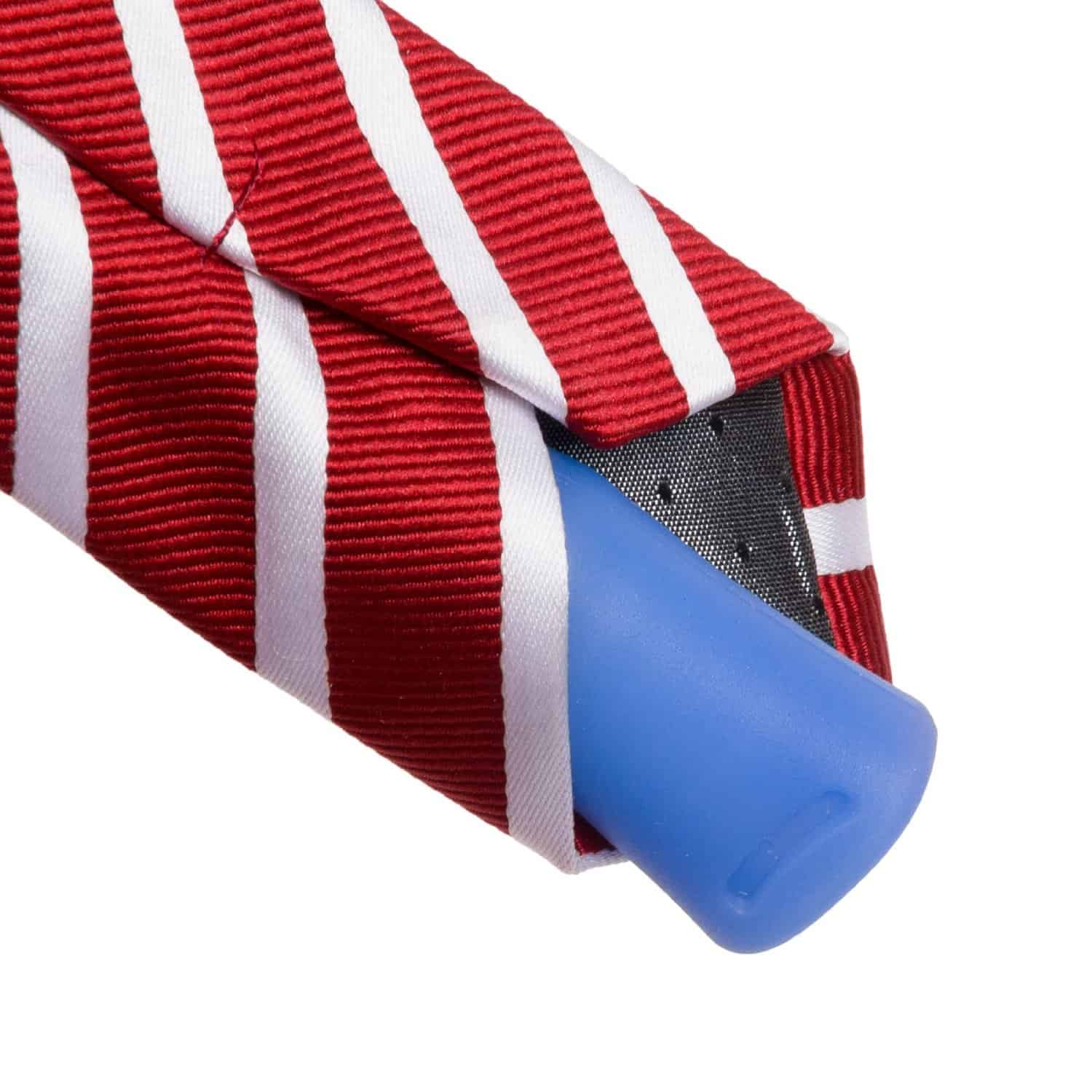 Flask Tie Hidden White and Red Tie Straw Blue Cover