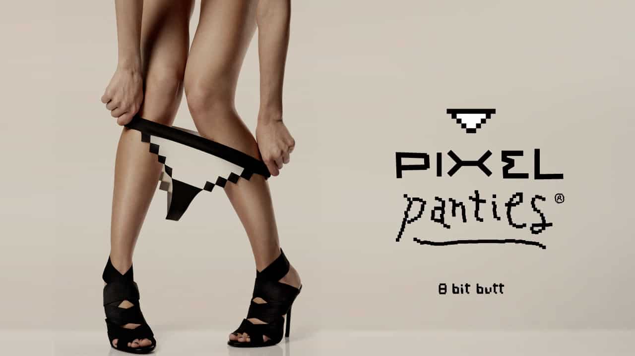 Pixel Panties (Pixelated Lingerie) Removing Sexy White Panties
