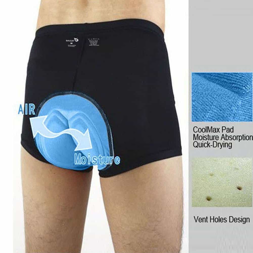 Baleaf Mens 3D Padded Coolmax Bicycle Cycling Underwear Shorts Quick Drying
