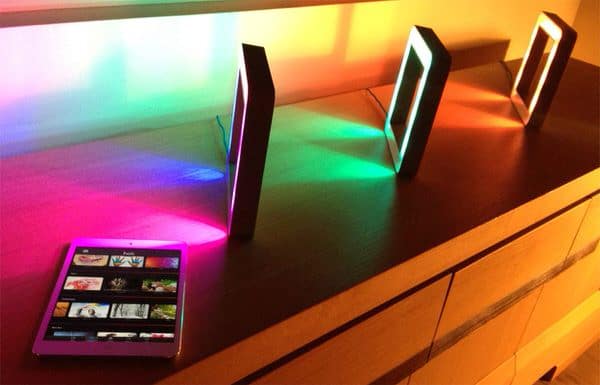 Holi The Smart Connected LED Mood Lamp Control Gadget Using Black iPhone and Android Phones Awesome Lighting