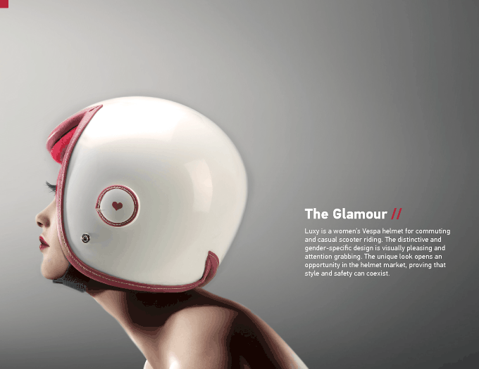Luxy Vespa Motorcycle Helmet Novelty Item Red Heart Design