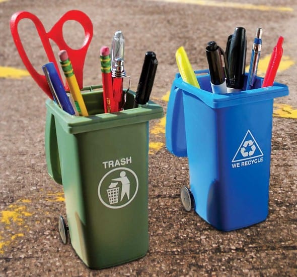 Mini Curbside Trash and Recycle Can Set Buy Cool Desk Accessory Holder Mini Curbside Trash and Recycle Can Set Buy Cool Desk Accessory Holder