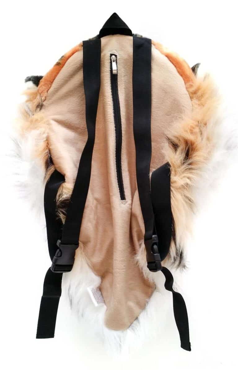VIAHART Tigerdome Orange Bengal Tiger Animal Head Backpack Inside Zipper