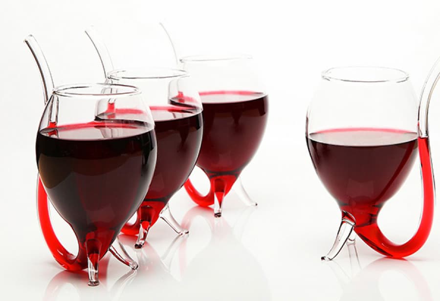 Vampire Wine Glass Group of Little Red Wine Cups