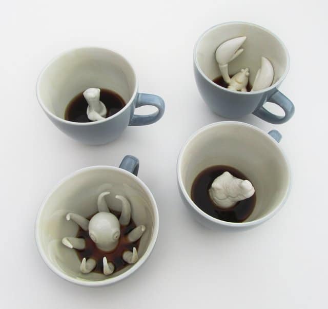 Creature Cups Ceramic Mug Animals swimming in your Coffee
