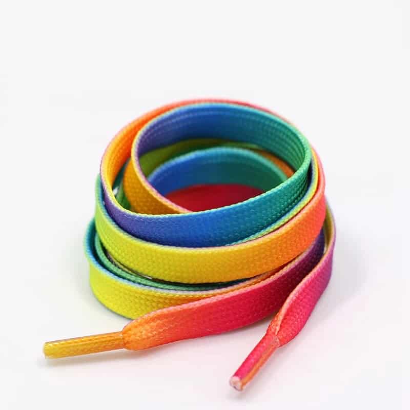 Rainbow Printed Shoelaces Shoe Rope Pattern Colored Shoe Laces Flat Shoelaces 