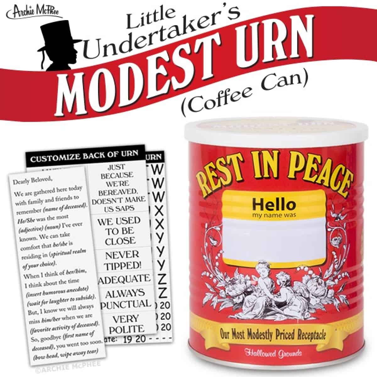 Modest Urn Cheap Dead Loved Ones Red Coffee Can