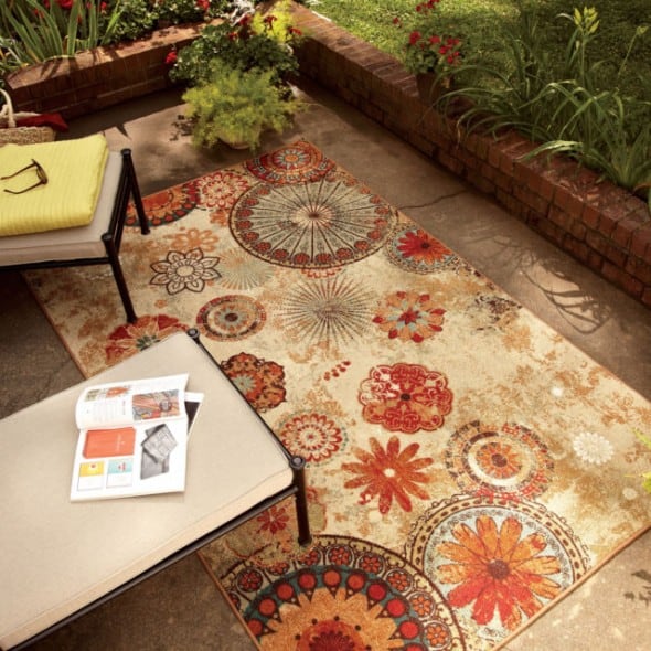Mohawk Strata Caravan Medallion Rug Rustic Garden and Patio Style Mohawk Strata Caravan Medallion Rug Rustic Garden and Patio Style