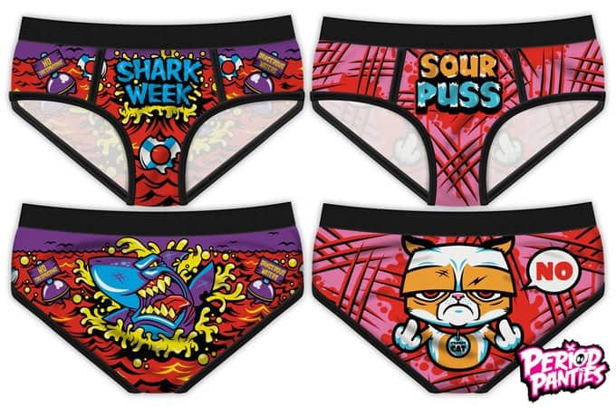 Period Panties Shark Week and Sour Puss