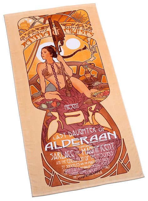 Princess Leia Beach Towel Cool Novelty Art Nouveau by Adam Hughes