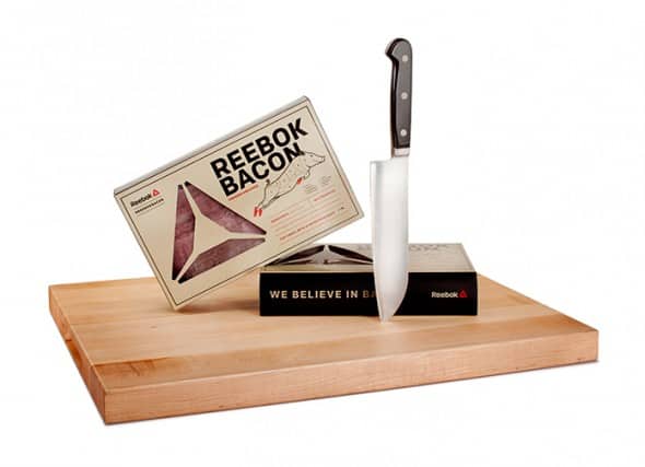 Reebok Bacon Paleolithic Diet Approved Bacon with Kitchen Knife Reebok Bacon Paleolithic Diet Approved Bacon with Kitchen Knife