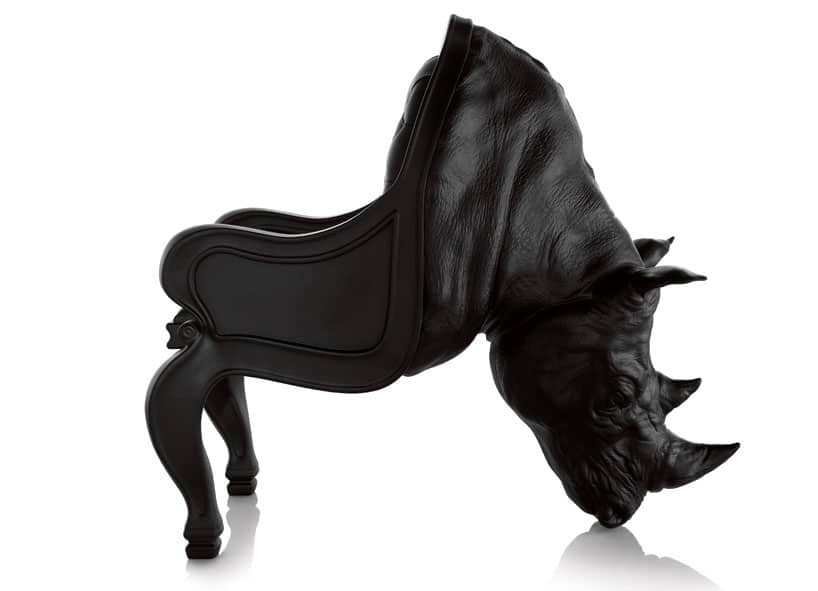 Rhino Animal Chair Black Furniture