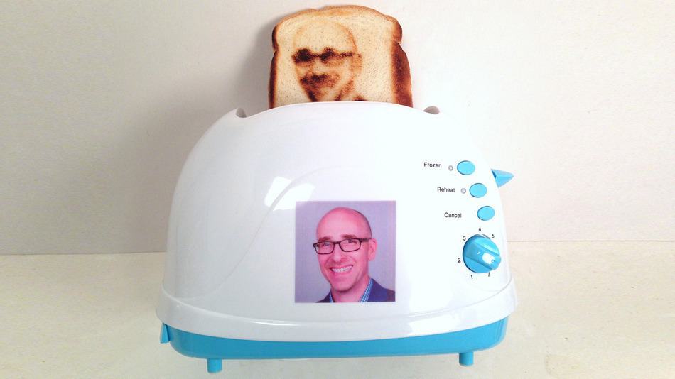 Selfie Toast Funny Toaster that Burns your Face in a Loaf of Bread