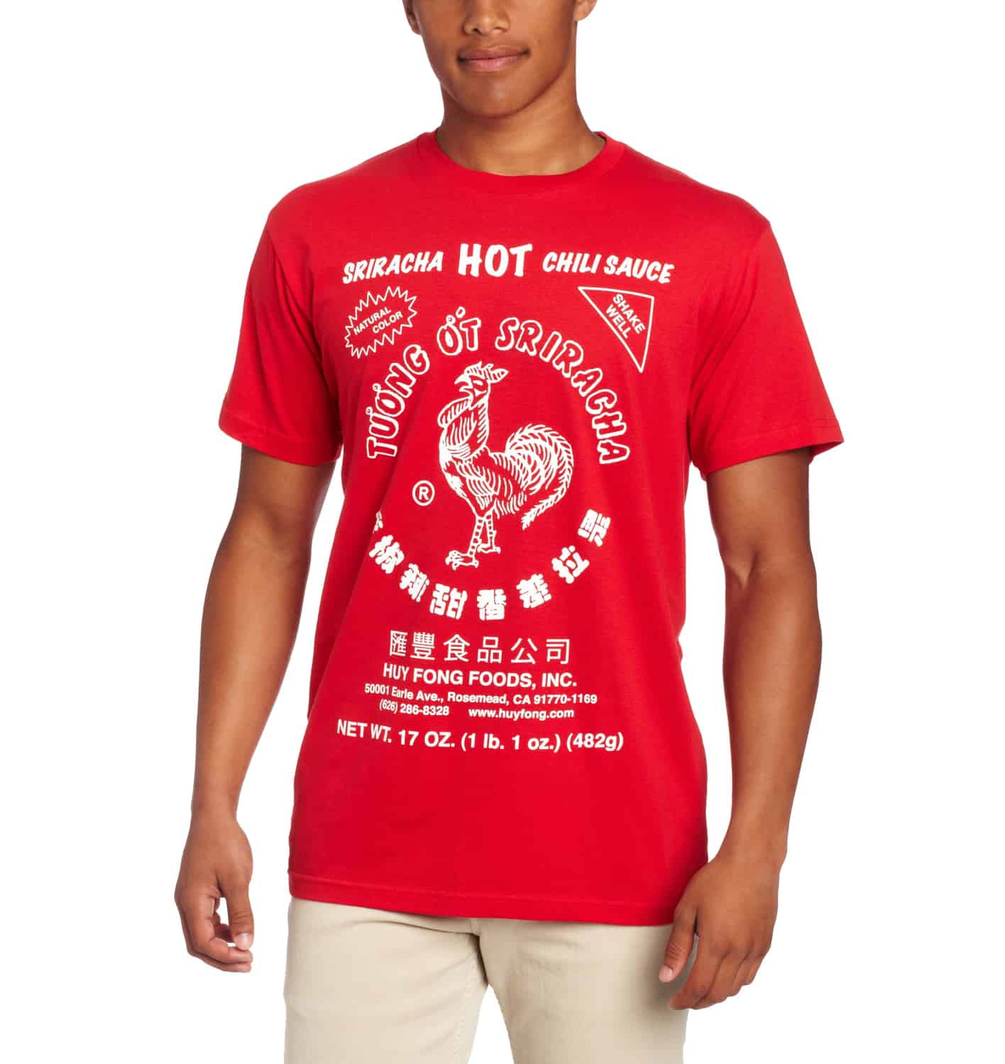 Sriracha Hot Chili Sauce Red T-Shirt Gift for Him Asian Novelty