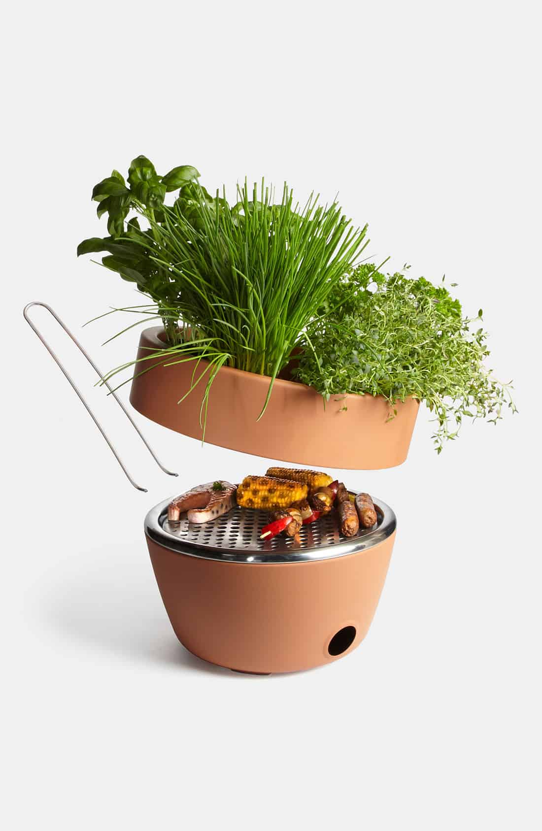 Two in One Planter & Barbecue Hidden Grill in a Flower Pot