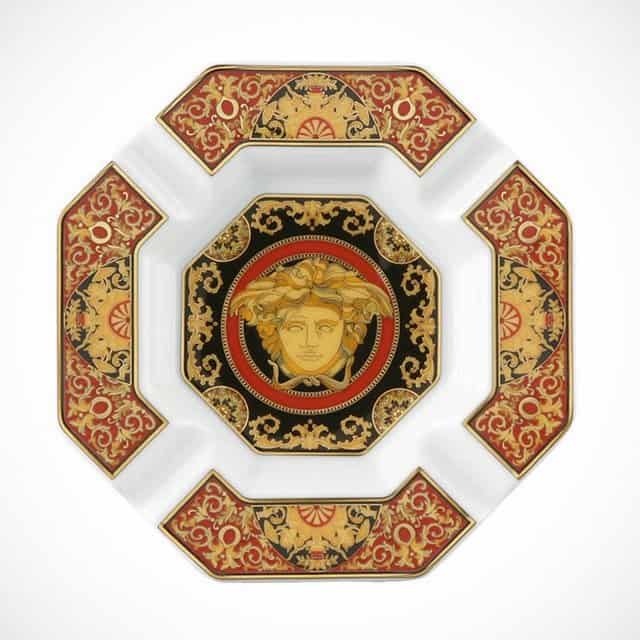 Versace by Rosenthal Medusa Ashtray Red Greek Symbols and Patterns