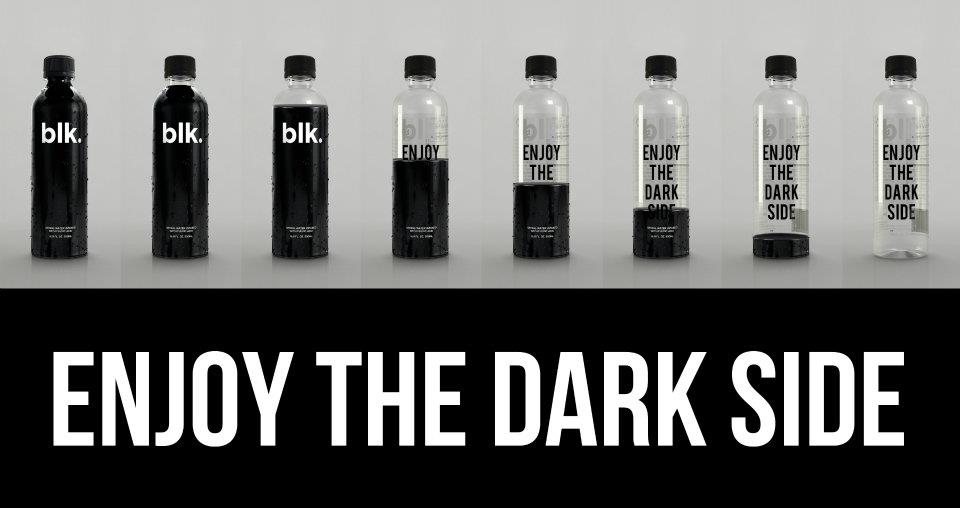Blk Spring Water Enriched with Fulvic Acid Enjoy the Dark Side Campaign