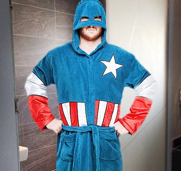 Captain America Terry Robe Buy Funny Bathroom Dad Gift Idea Captain America Terry Robe Buy Funny Bathroom Dad Gift Idea