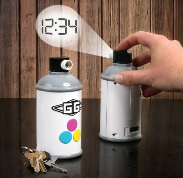Gamago Spraycan Projection Clock Fun Cheap Gift Idea Gamago Spraycan Projection Clock Fun Cheap Gift Idea