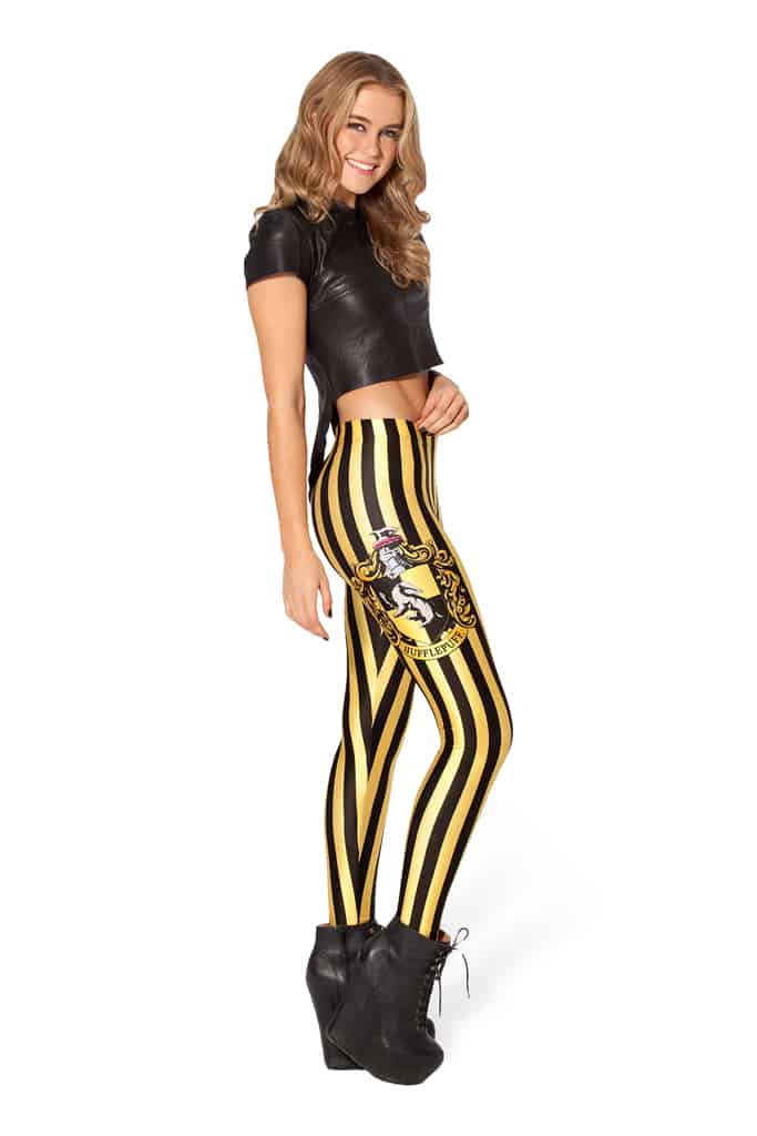 Harry Potter Striped Leggings Black and Yellow Hufflepuff