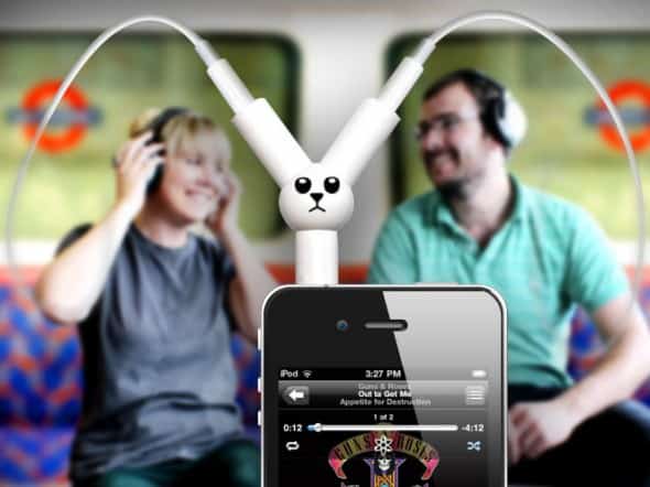 Jack Rabbit Headphone Splitter Listen to iPhone Together Techie Gift Idea Jack Rabbit Headphone Splitter Listen to iPhone Together Techie Gift Idea