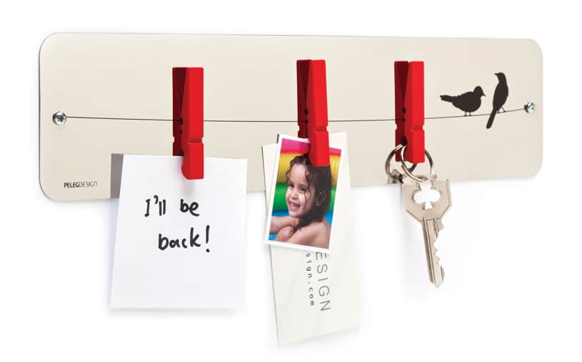 Pegs Memo Reflective Note Board Stylish Fixture to Hold Keys Bills and Pictures
