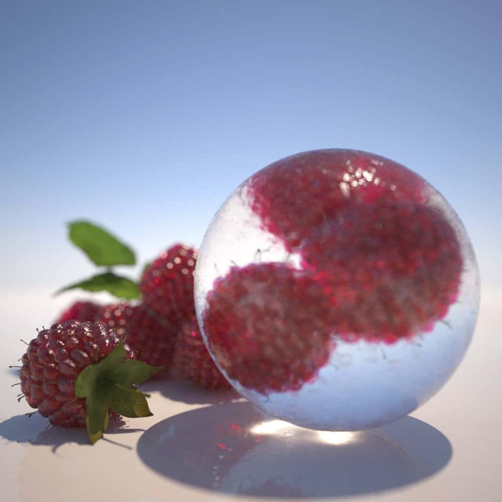 ROX Sphere Ice Ball Maker Raspberry Fruit on Ice