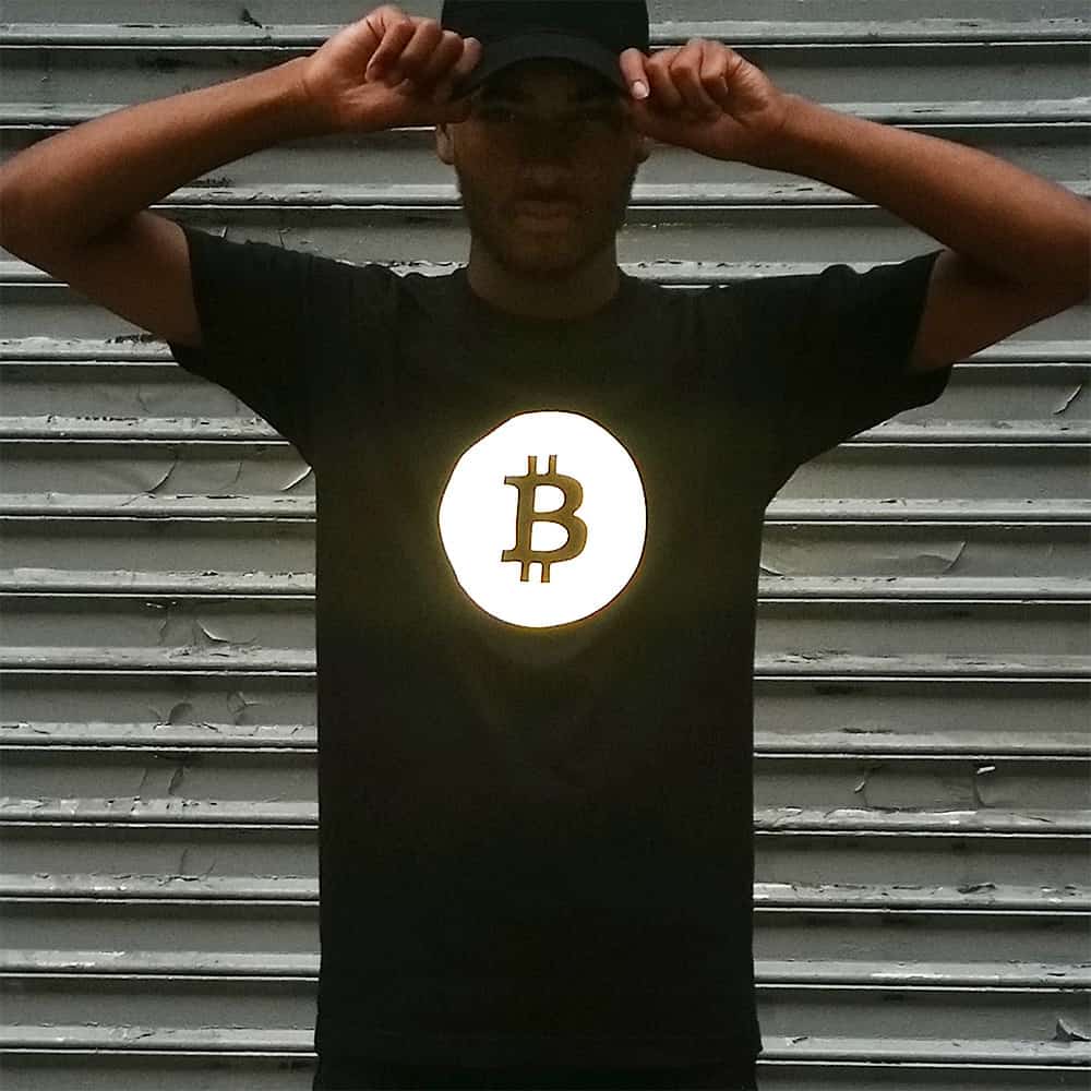 Heisel APP-009 Bitcoin Tee with Black Reflective Cool Gift Idea for Him