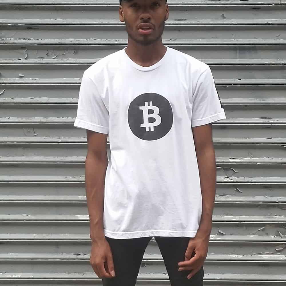 Heisel APP-009 Bitcoin Tee with Black Reflective White Shirt