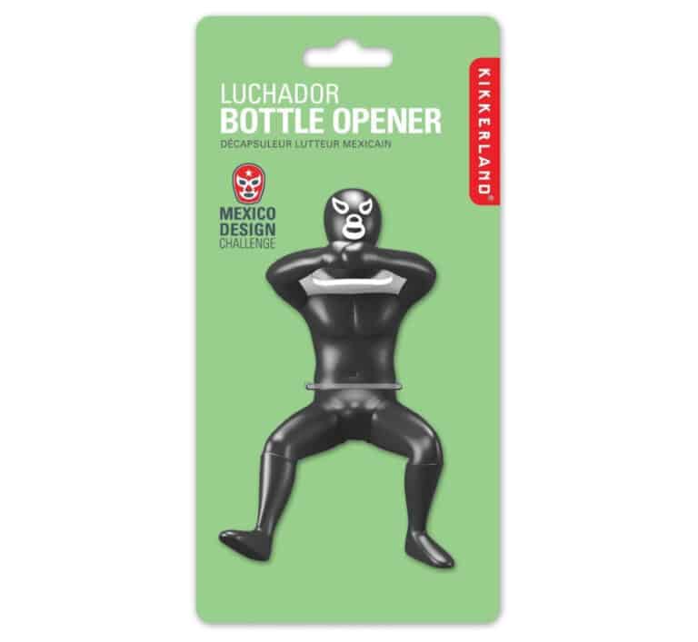 Kikkerland Luchador Bottle Opener Green Packaging