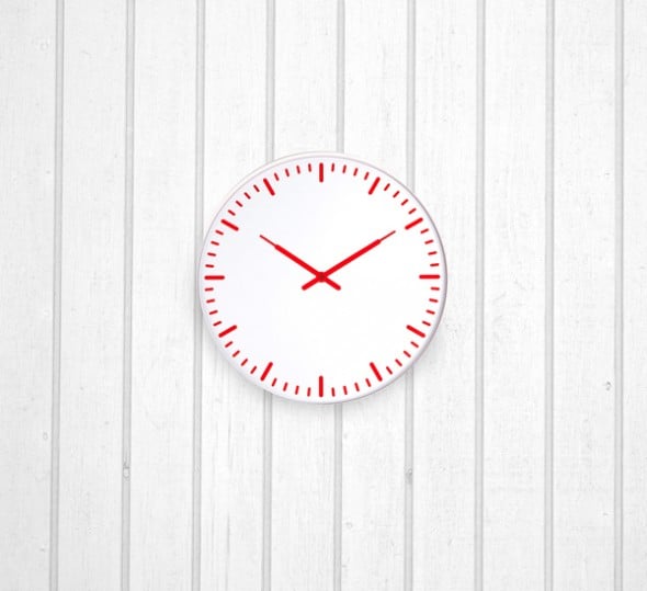 Kikkerland Swiss Station Ultra Flat Wall Clock White Minimalist Design Kikkerland Swiss Station Ultra Flat Wall Clock White Minimalist Design