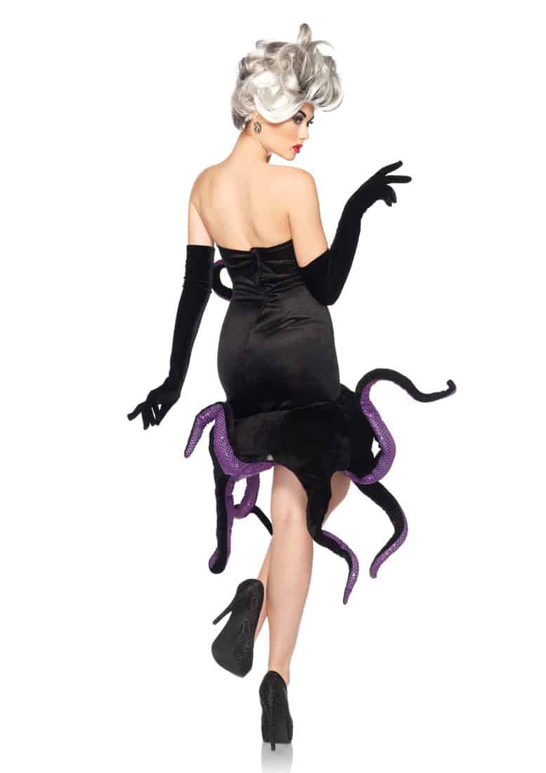 Leg Avenue Ursula Velvet Dress with Tentacle Skirt Little Mermaid Back View