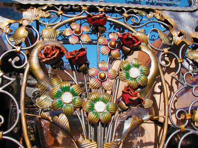 Wrought Iron Beetle by VrBanus Flower Door Detail