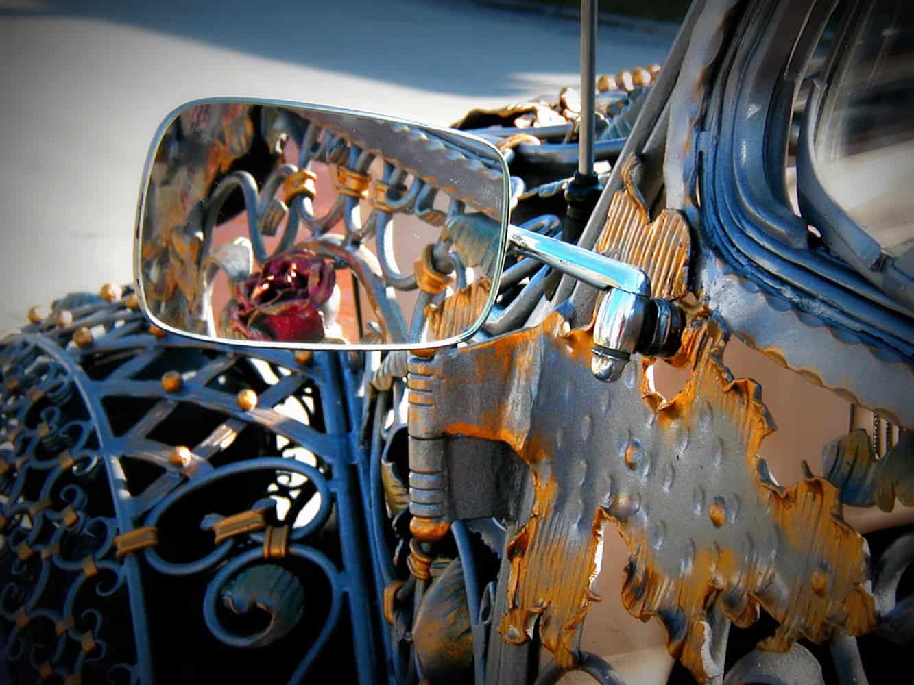 Wrought Iron Beetle by VrBanus Vintage Side Mirror