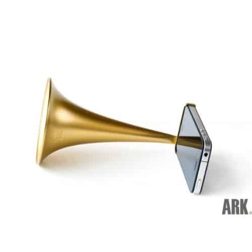 Arkcanary II Analogue Speaker for iPhone Gold Weird iPhone Accessory to Buy Bugle Horn